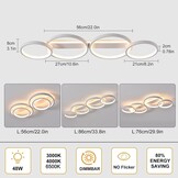 Moderne LED Plafondlamp 48W - Dimbare Ringlamp 86cm met Afstandsbediening & App (34% Korting)