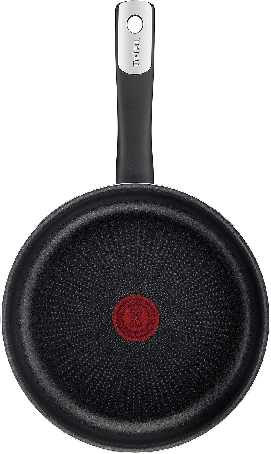 Tefal C38806 Essential koekenpan van hard titanium 28 cm | Antiaanbaklaag met titaniumdeeltjes | Temperatuurindicator voor het thermische signaal | Vaatwasmachinebestendig | Gemaakt in Frankrijk | Zwart
