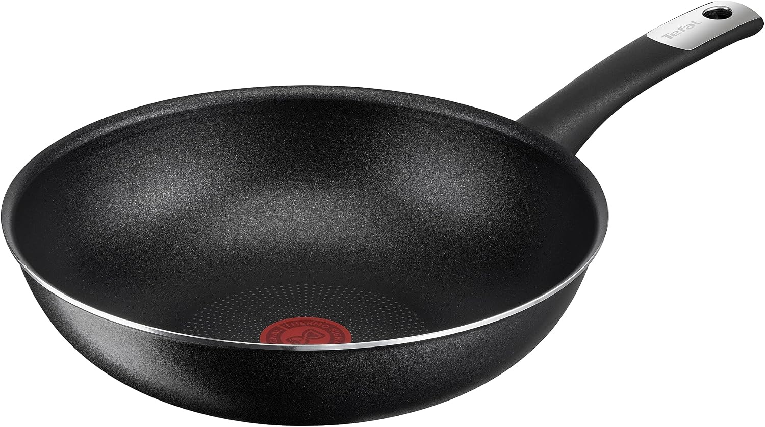 Tefal C38806 Essential koekenpan van hard titanium 28 cm | Antiaanbaklaag met titaniumdeeltjes | Temperatuurindicator voor het thermische signaal | Vaatwasmachinebestendig | Gemaakt in Frankrijk | Zwart