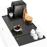 Koffiezetmachineonderlegger van siliconen, antislip en hittebestendig voor volautomatische koffiemachine, 60 × 40 cm, siliconen mat met rand, vaatwasmachinebestendig, BPA-vrij, compatibel met