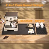 Koffiezetmachineonderlegger van siliconen, antislip en hittebestendig voor volautomatische koffiemachine, 60 × 40 cm, siliconen mat met rand, vaatwasmachinebestendig, BPA-vrij, compatibel met