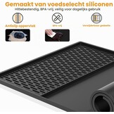 Koffiezetmachineonderlegger van siliconen, antislip en hittebestendig voor volautomatische koffiemachine, 60 × 40 cm, siliconen mat met rand, vaatwasmachinebestendig, BPA-vrij, compatibel met