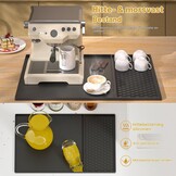 Koffiezetmachineonderlegger van siliconen, antislip en hittebestendig voor volautomatische koffiemachine, 60 × 40 cm, siliconen mat met rand, vaatwasmachinebestendig, BPA-vrij, compatibel met