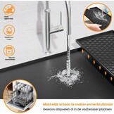 Koffiezetmachineonderlegger van siliconen, antislip en hittebestendig voor volautomatische koffiemachine, 60 × 40 cm, siliconen mat met rand, vaatwasmachinebestendig, BPA-vrij, compatibel met