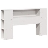 vidaXL Hoofdbord met opbergruimte 140 cm massief grenenhout wit