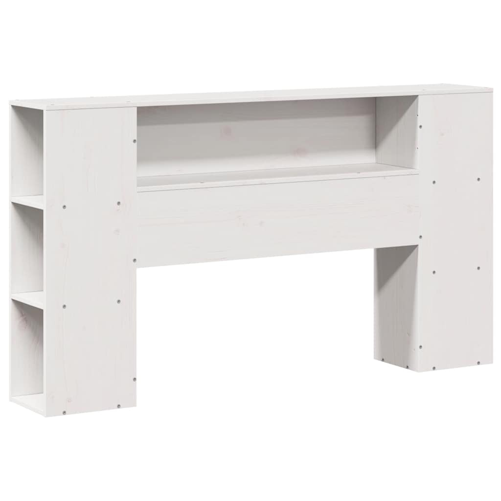 vidaXL Hoofdbord met opbergruimte 140 cm massief grenenhout wit