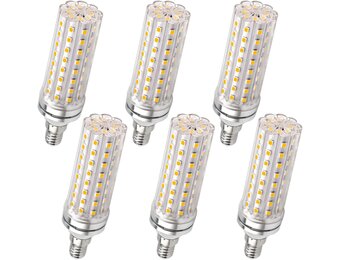 SCNNC E14 maïs LED-gloeilamp 12W, 220-240V, niet dimbaar, 1200LM koel wit 6000K, 10 0W gloeilampen equivalent, E14 LED maïs lamp kroonluchter, bureaulamp, wandlamp, Pack van 6