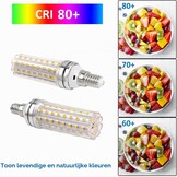 SCNNC E14 maïs LED-gloeilamp 12W, 220-240V, niet dimbaar, 1200LM koel wit 6000K, 10 0W gloeilampen equivalent, E14 LED maïs lamp kroonluchter, bureaulamp, wandlamp, Pack van 6
