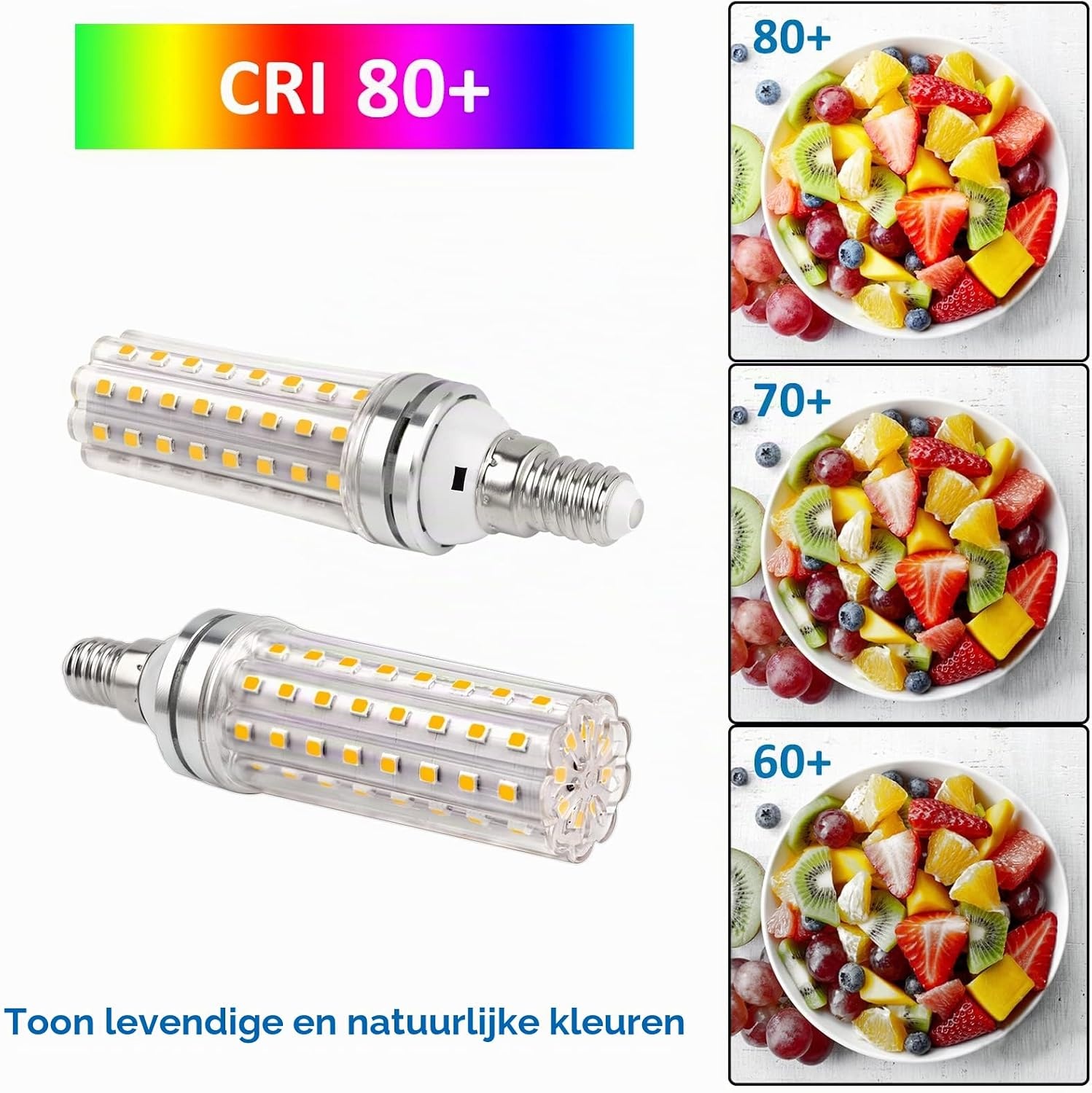 SCNNC E14 maïs LED-gloeilamp 12W, 220-240V, niet dimbaar, 1200LM koel wit 6000K, 10 0W gloeilampen equivalent, E14 LED maïs lamp kroonluchter, bureaulamp, wandlamp, Pack van 6