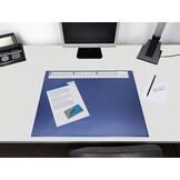 Läufer 44655 Durella DS Bureauonderlegger met transparante pad en kalender, antislip onderlegger, 52 x 65 cm, blauw