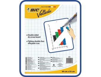 BIC Velleda droog afwasbaar whiteboard (dubbelzijdig, 44 x 55 cm) - Maat 44B x 55H cm