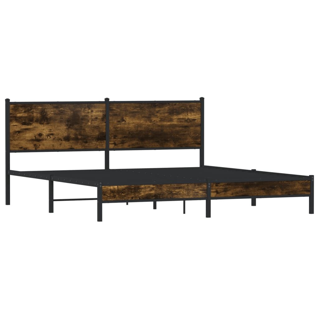 vidaXL Bedframe zonder matras metaal gerookt eikenkleurig 160x200 cm