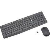 Logitech MK235 Draadloos Toetsenbord- en Muiscombinatie voor Windows, 2,4 GHz Wireless Unifying USB-Ontvanger, 15 FN-Toetsen, Lange Batterijduur, PC, Laptop, Frans AZERTY indeling - Grijs