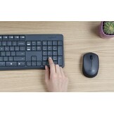 Logitech MK235 Draadloos Toetsenbord- en Muiscombinatie voor Windows, 2,4 GHz Wireless Unifying USB-Ontvanger, 15 FN-Toetsen, Lange Batterijduur, PC, Laptop, Frans AZERTY indeling - Grijs
