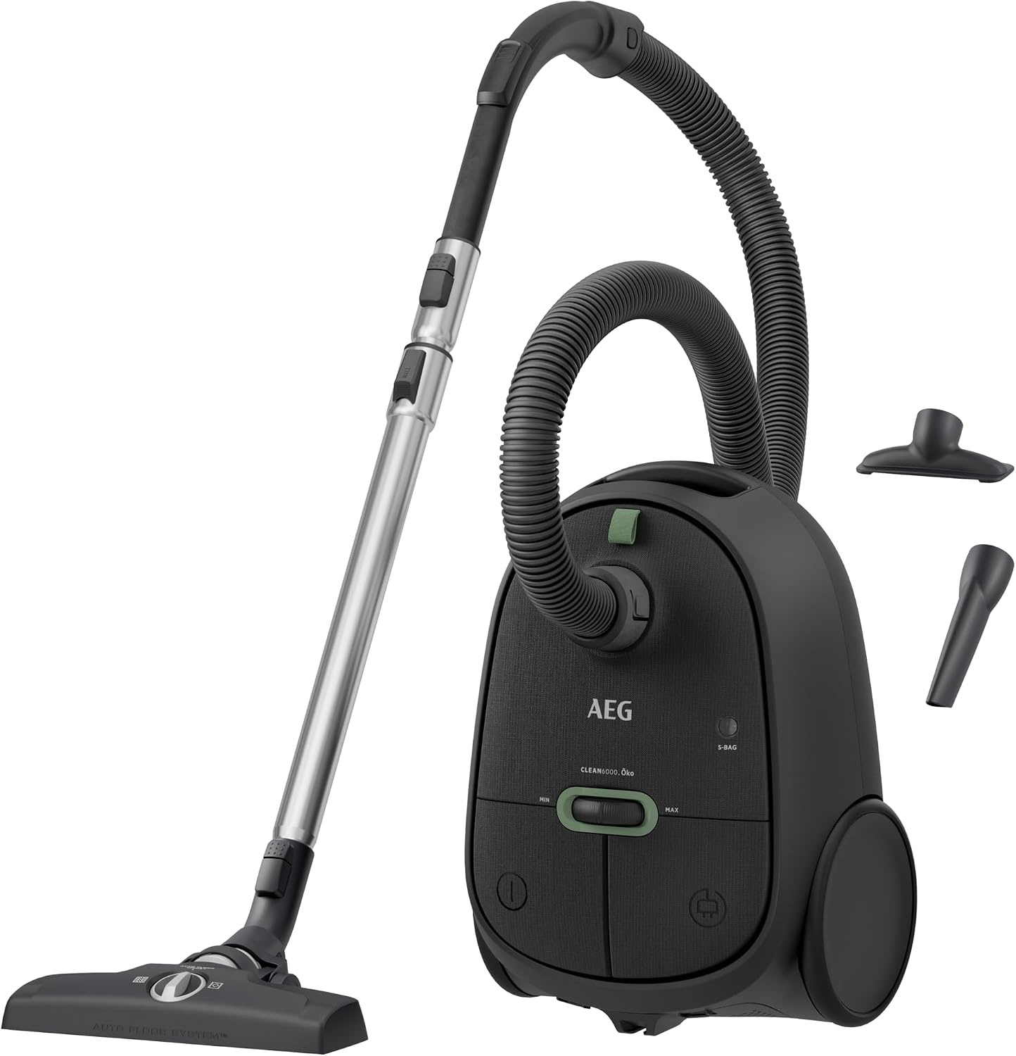 AEG AB61C1 Stofzuiger met Zak, Krachtige 850W Motor, 12m Actieradius, Stil Geluid van 73 dB, Granite Grey