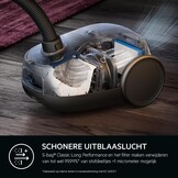 AEG AB61C1 Stofzuiger met Zak, Krachtige 850W Motor, 12m Actieradius, Stil Geluid van 73 dB, Granite Grey