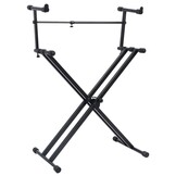 vidaXL Keyboardstandaard X-frame dubbel versterkt zwart
