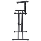 vidaXL Keyboardstandaard X-frame dubbel versterkt zwart