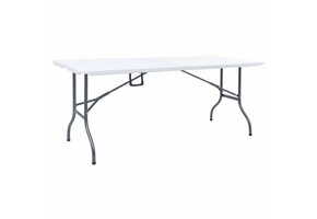 Opvouwbare Tuinstafel 180cm HDPE Wit - 41% Korting!