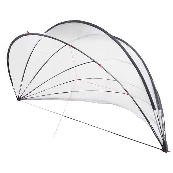 vidaXL Pooldome 592 x 590 x 275 cm PVC Doorzichtig