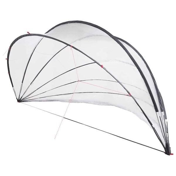 vidaXL Pooldome 592 x 590 x 275 cm PVC Doorzichtig