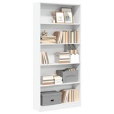 Boekenkast 80x24x176 cm bewerkt hout wit - 34% Korting