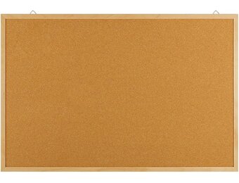 Kurken Prikbord 90x60cm met Houten Frame - Bruin - Maat L (28% Korting)