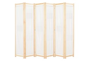 Kamerscherm 6 Panelen Crème - 41% Korting!