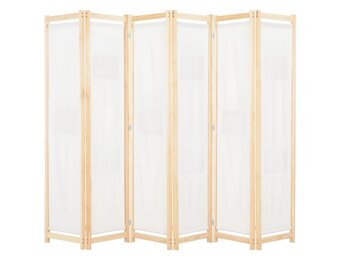 Kamerscherm met 6 panelen - Crème, 240x170 cm (34% korting!)