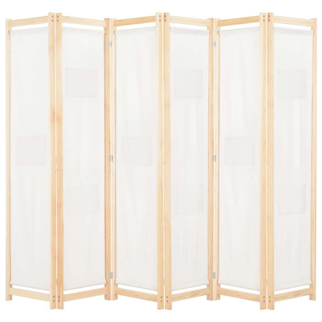Kamerscherm met 6 panelen - Crème, 240x170 cm (34% korting!)