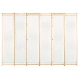 Kamerscherm met 6 panelen - Crème, 240x170 cm (34% korting!)