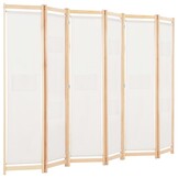 Kamerscherm met 6 panelen - Crème, 240x170 cm (34% korting!)