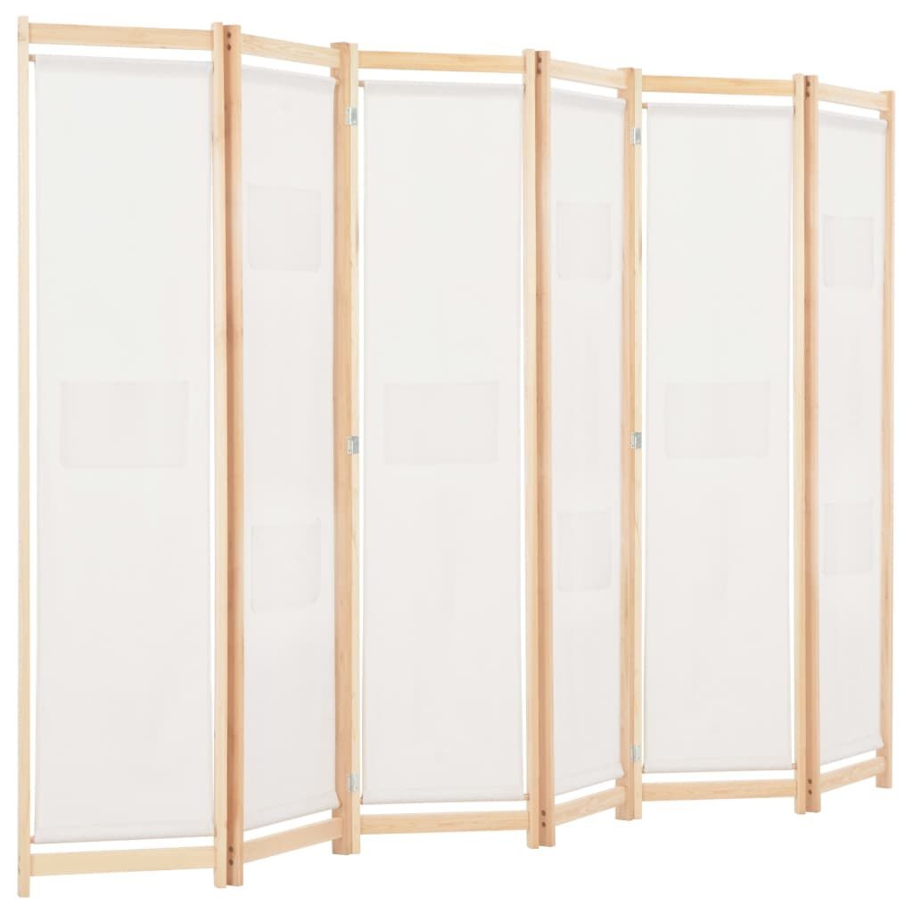 Kamerscherm met 6 panelen - Crème, 240x170 cm (34% korting!)