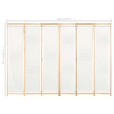 Kamerscherm met 6 panelen - Crème, 240x170 cm (34% korting!)