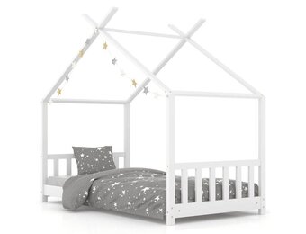 Kinderbedframe Grenenhout Wit 80x160 cm - 54% Korting!