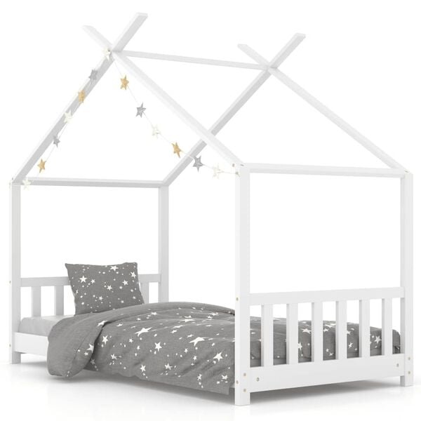 Kinderbedframe Grenenhout Wit 80x160 cm - 54% Korting!