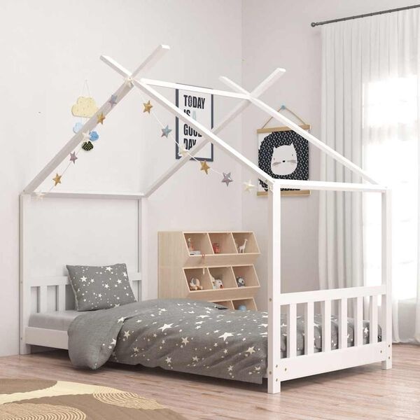 Kinderbedframe Grenenhout Wit 80x160 cm - 54% Korting!