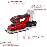 Einhell Accu Vlakschuurmachine 18V - 1/2 Vel - Power X-Change - Solo