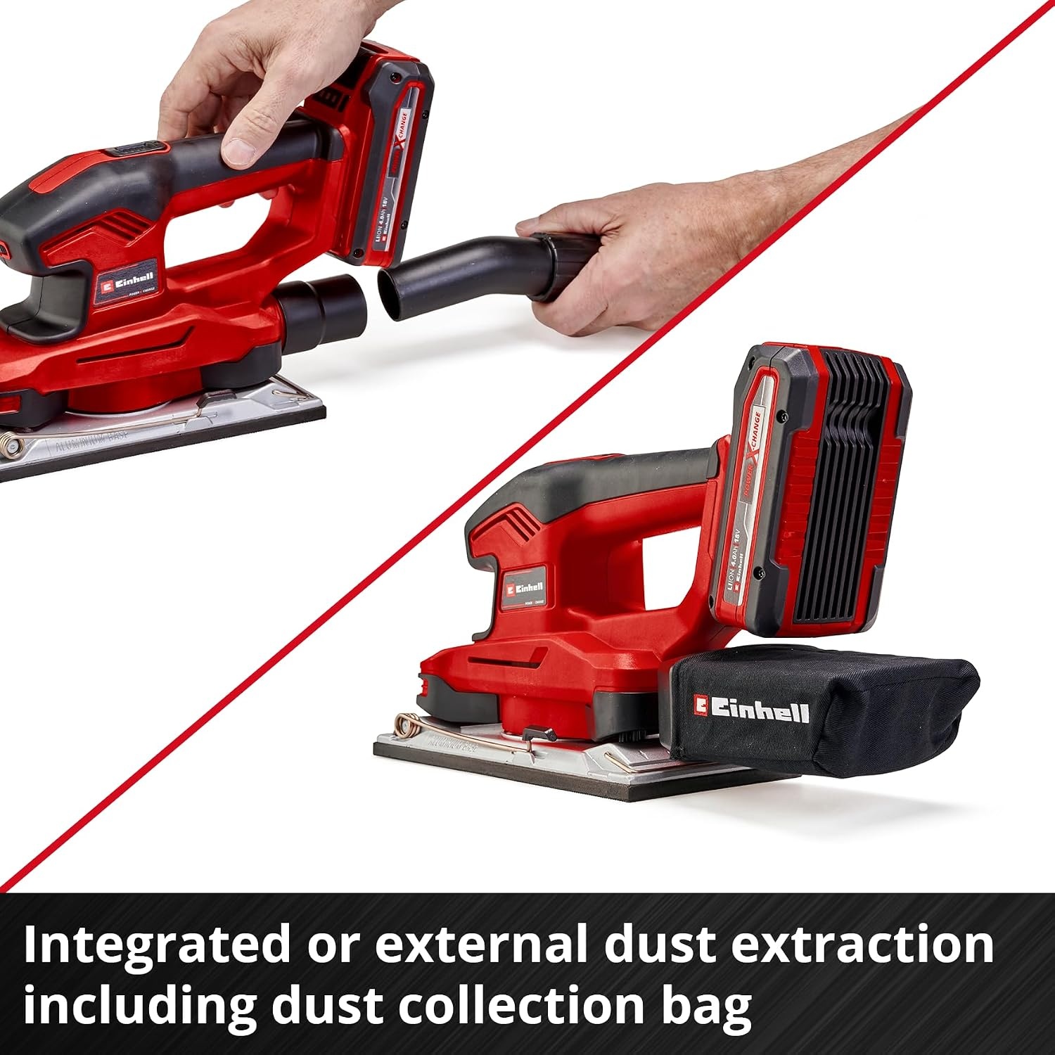 Einhell Accu Vlakschuurmachine 18V - 1/2 Vel - Power X-Change - Solo