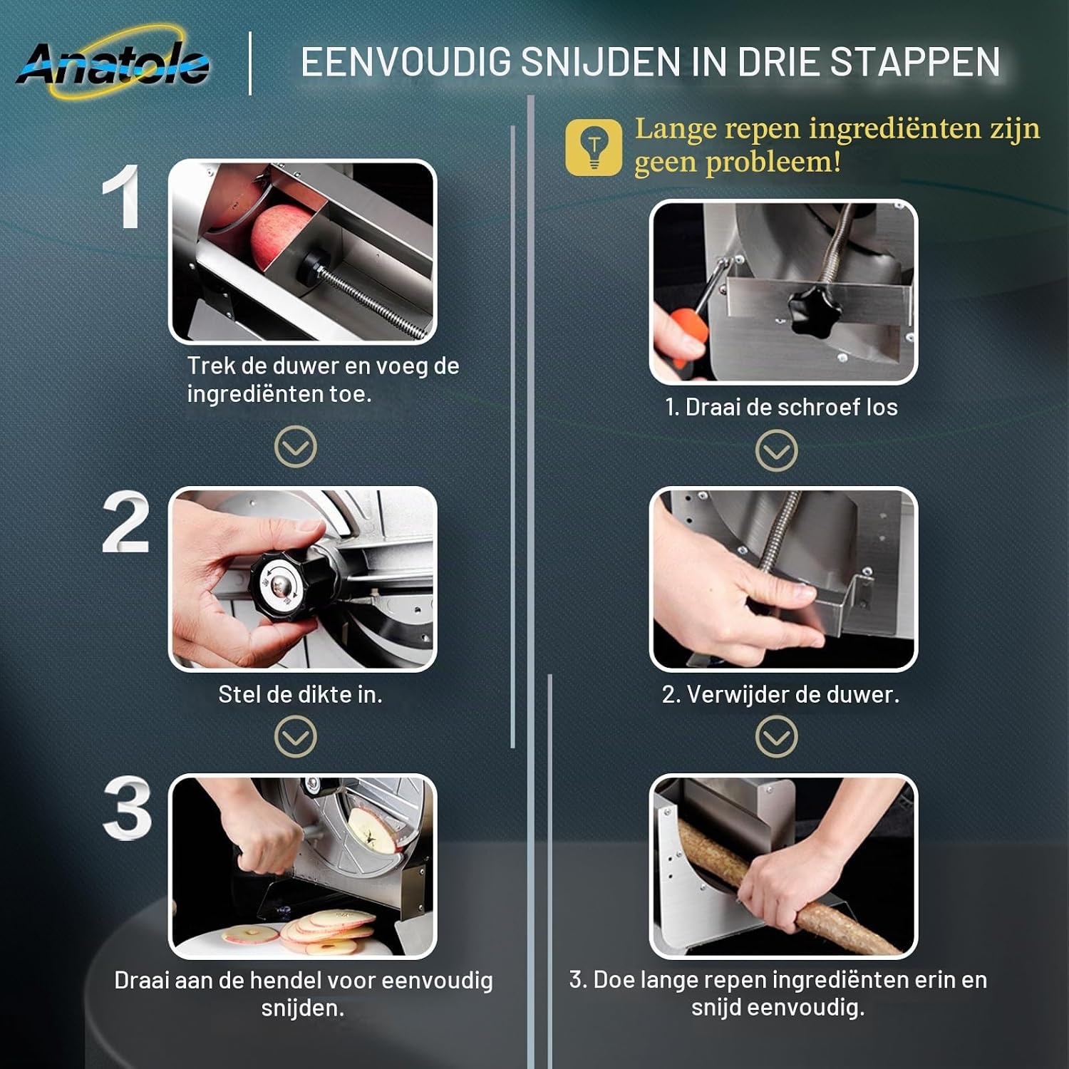 Handmatige RVS Groentesnijder | Verstelbare Snijdikte 0-13mm | 34% Korting