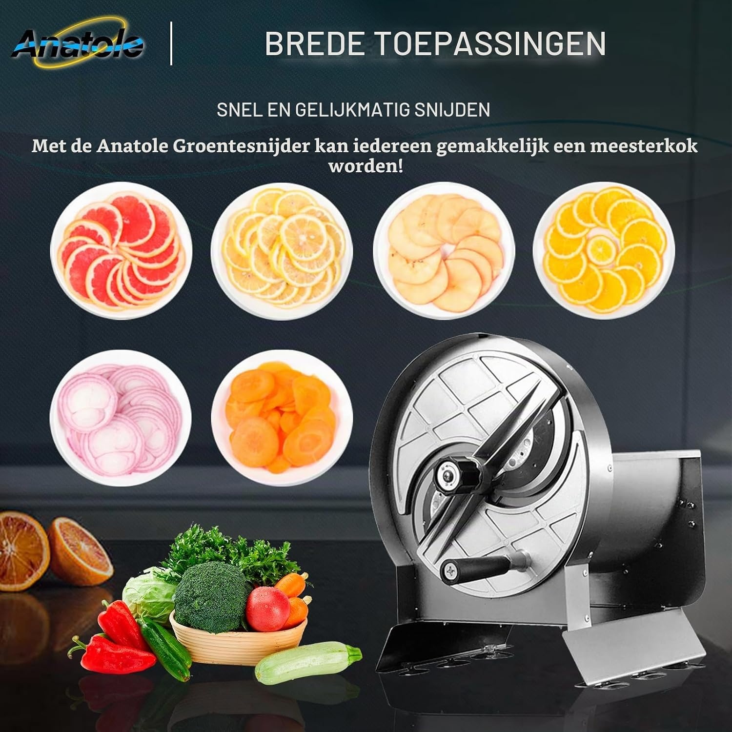 Handmatige RVS Groentesnijder | Verstelbare Snijdikte 0-13mm | 34% Korting