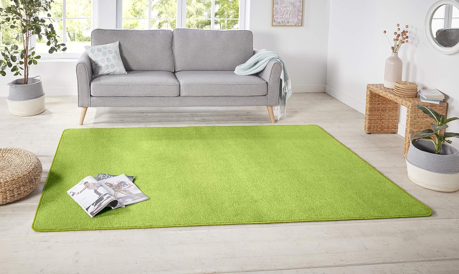Groen Laagpolig Vloerkleed Effen 140x200 cm (33% Korting)