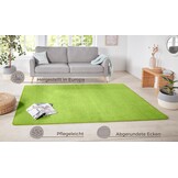 Groen Laagpolig Vloerkleed Effen 140x200 cm (33% Korting)