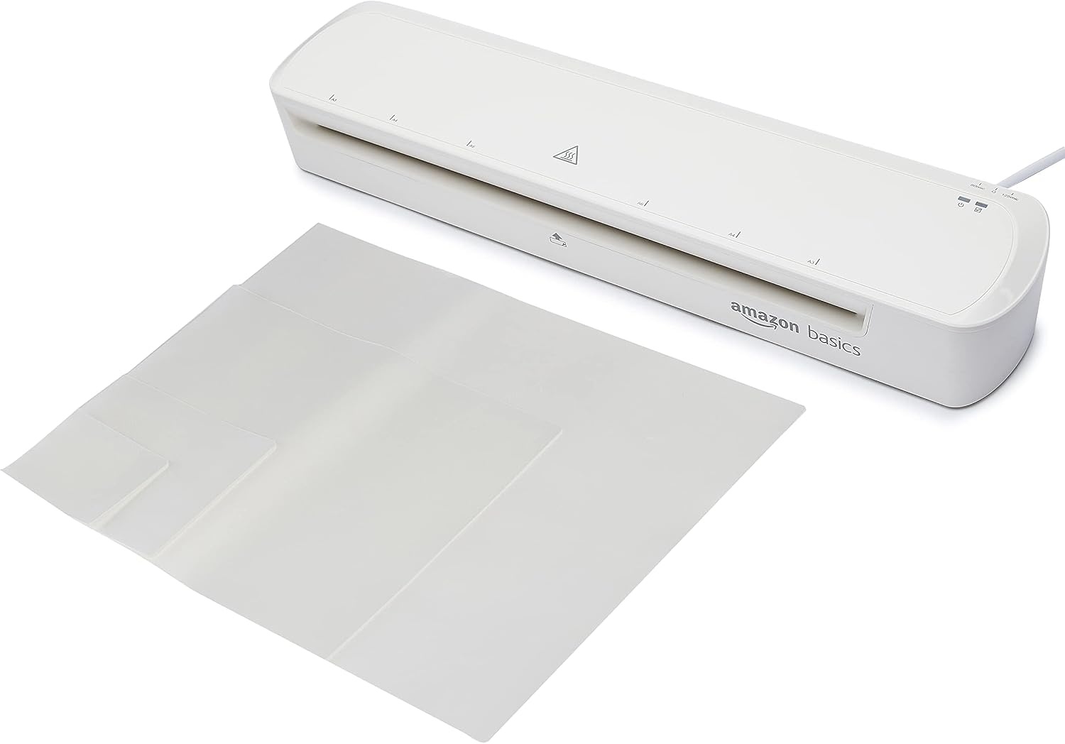 Amazon Basics Thermische lamineermachine, DIN A3-formaat, inclusief 20 x lamineerhoezen, wit - Maat A3