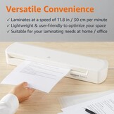 Amazon Basics Thermische lamineermachine, DIN A3-formaat, inclusief 20 x lamineerhoezen, wit - Maat A3