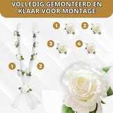 Trouwauto Bloemenslinger Wit 180cm (2 stuks) - 33% Korting