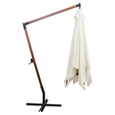 Zweefparasol 300x300 cm wit met houten paal - 54% korting