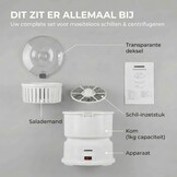 Elektrische Aardappelschiller & Saladecentrifuge - 1kg - 85W - Wit
