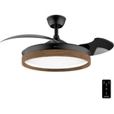 Plafondventilator 106cm Hout & Zwart met LED - 34% Korting