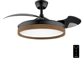 Plafondventilator 106cm Hout & Zwart met LED - 34% Korting